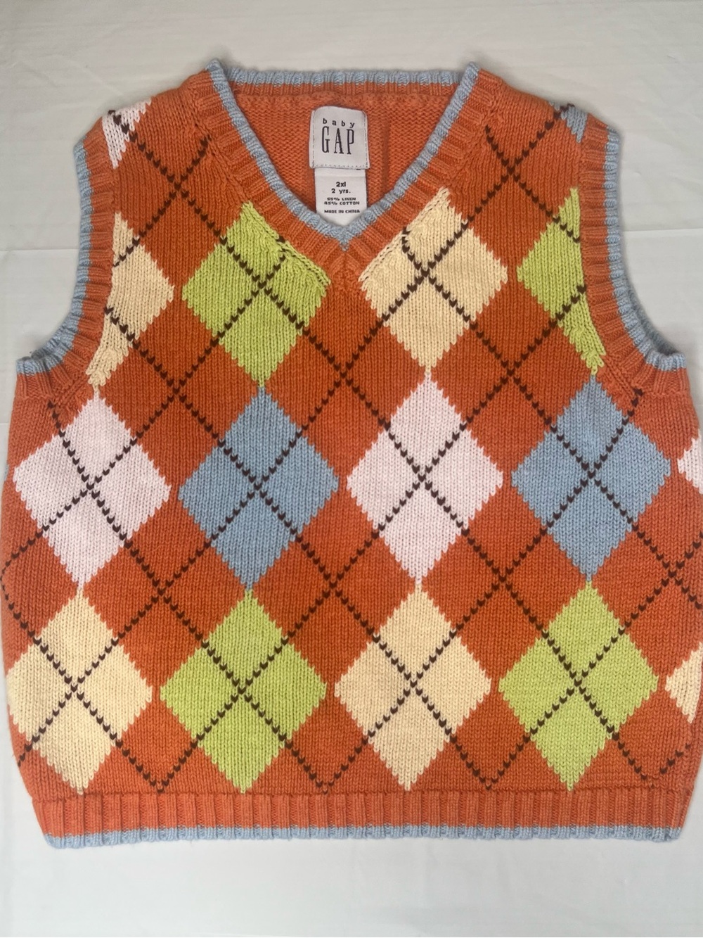 BabyGap Vintage Toddler Knit Argyle Sweater Vest